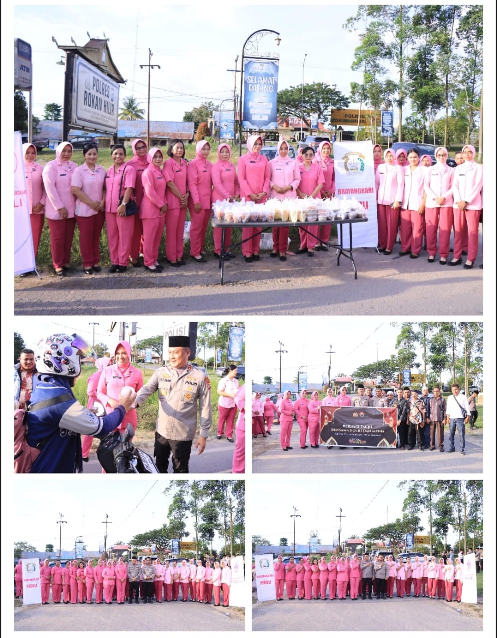 Bakti Religi Polres Rohil di Bulan Ramadhan, bersama Bhayangkari dan Insan Pers Bagikan Takjil 