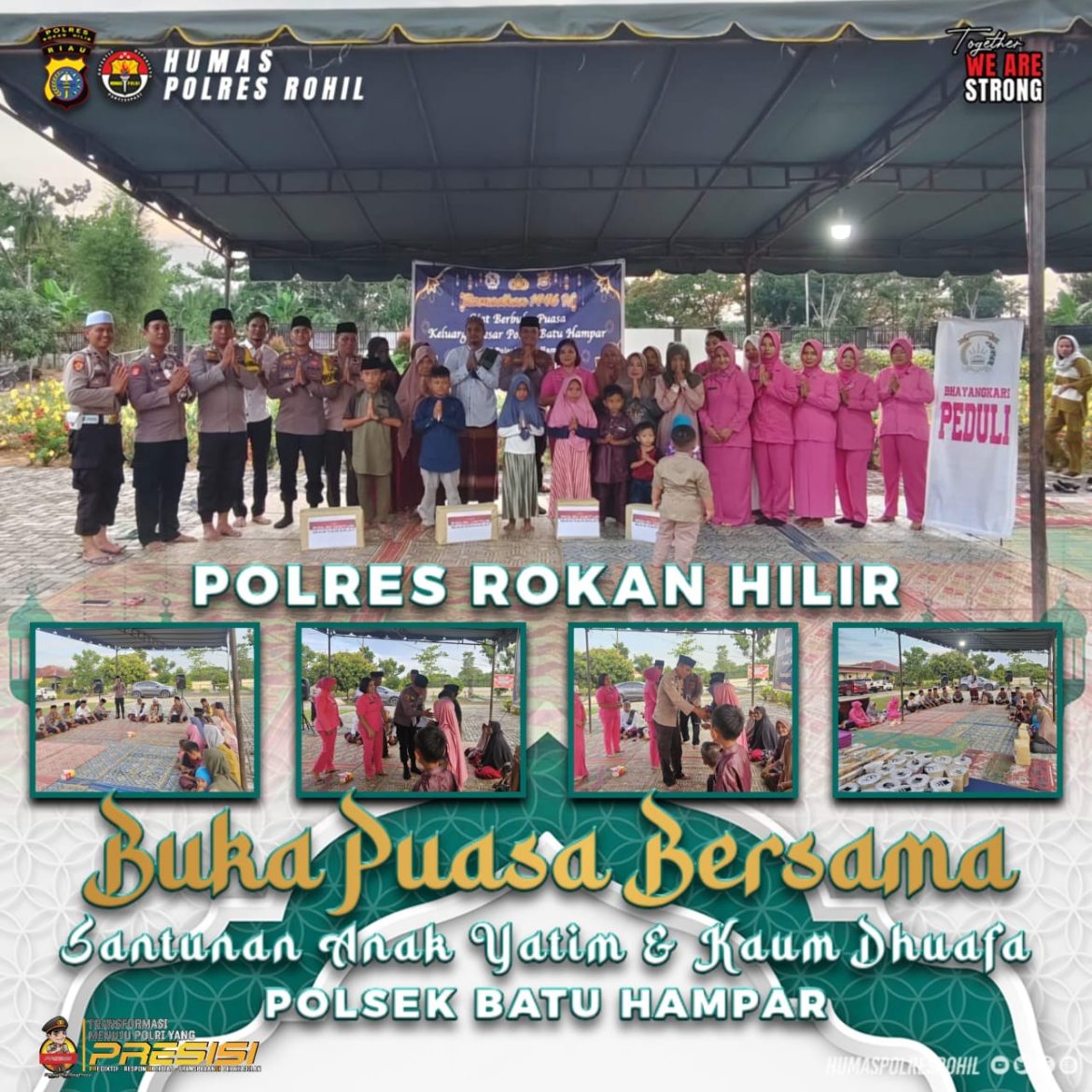 Wujud Kedekatan Polri dengan Warga, Polsek Batu Hampar Polres Rohil Taja Bukber Sekaligus Beri Bingkisan ke Dhuafa dan Anak Yatim