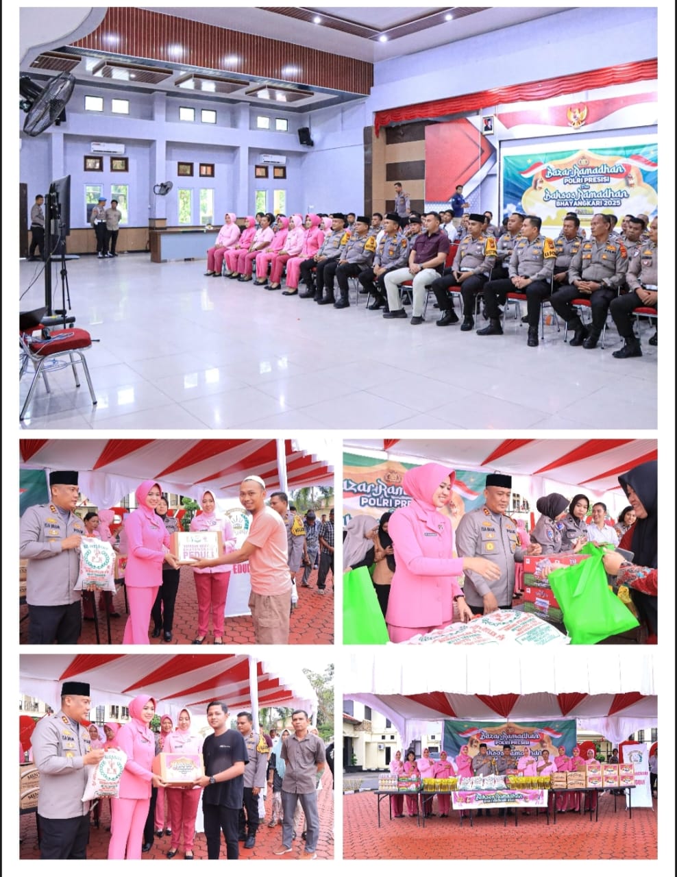 Ikuti Zoom Meeting Bazar Ramadhan Serentak Polri Presisi 2025, Bhayangkari Cabang Polres Rohil Bagikan Sembako