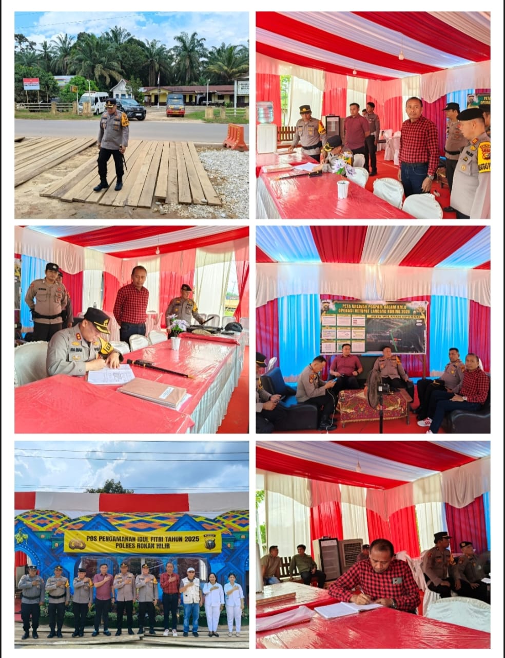 Optimalkan Pengamanan Kamtibmas dan Lalu Lintas Lebaran, Kapolres Rohil Pengecekan Pospam Ops Ketupat Lancang Kuning 2025
