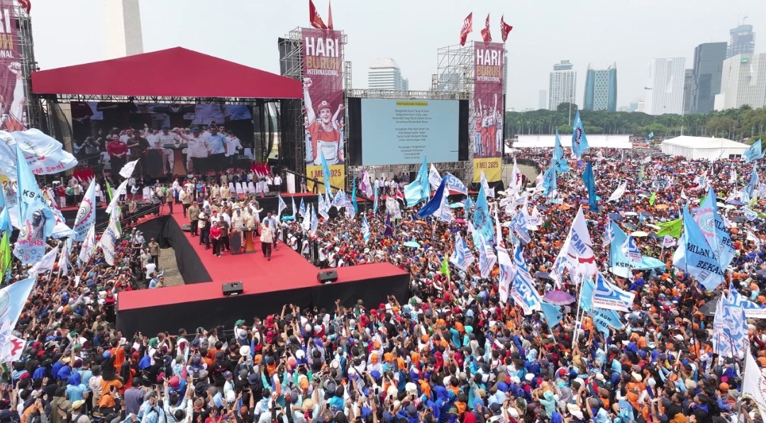 Serikat Buruh dan Pekerja Apresiasi Kehadiran Presiden Prabowo pada Peringatan Hari Buruh Internasional