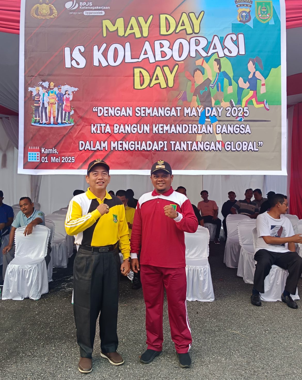 Datuk penghulu Melayu tengah Ismar khozali.A.Md.kep hadiri peringatan MAY DAY  2025 di Mapolres rohil