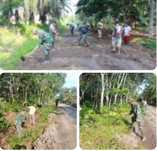 Semangat Gotong Royong Sagas TMMD Ke-124 KODIM 0320/DUMAI Bersama Warga, Perbaiki Akses Jalan Kekurahan Bukit Kayu Kapur 