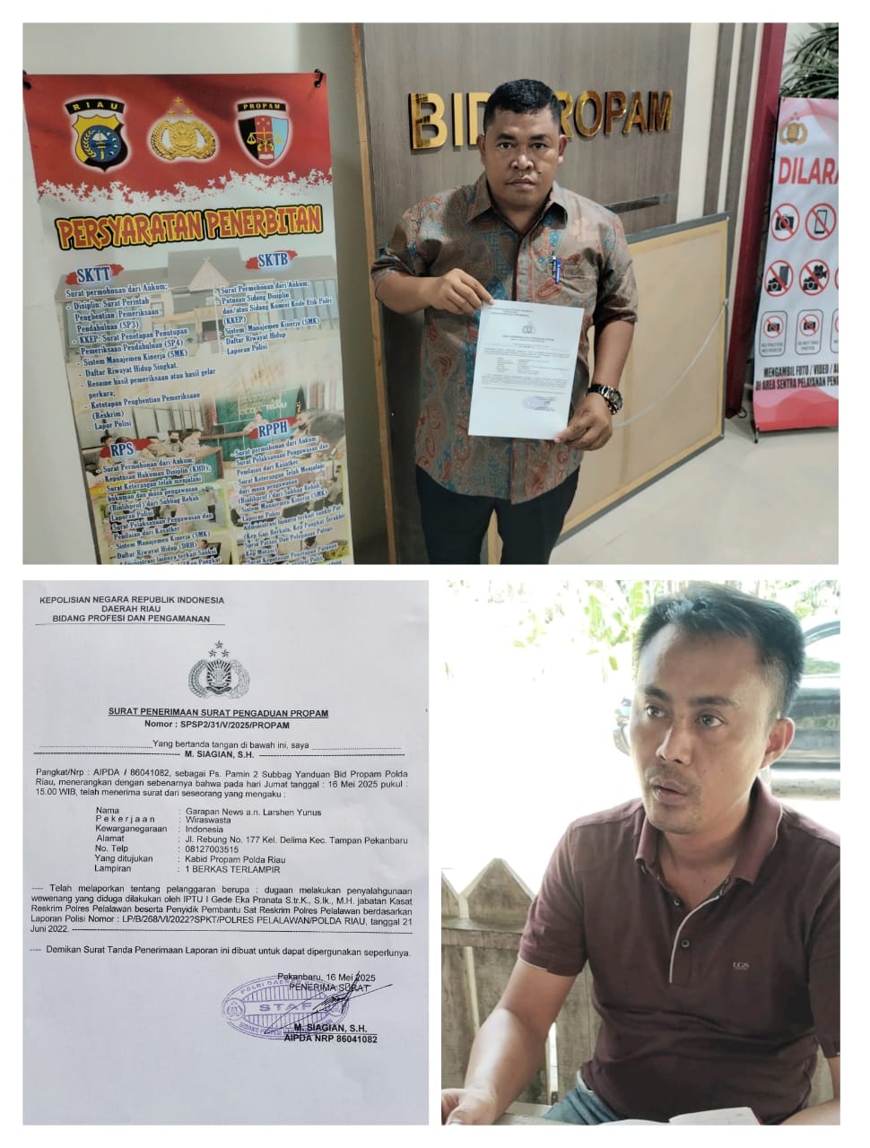 Kasat Reskrim Polres Pelalawan Resmi di Laporkan ke Propam Polda Riau, Ini Penjelasannya