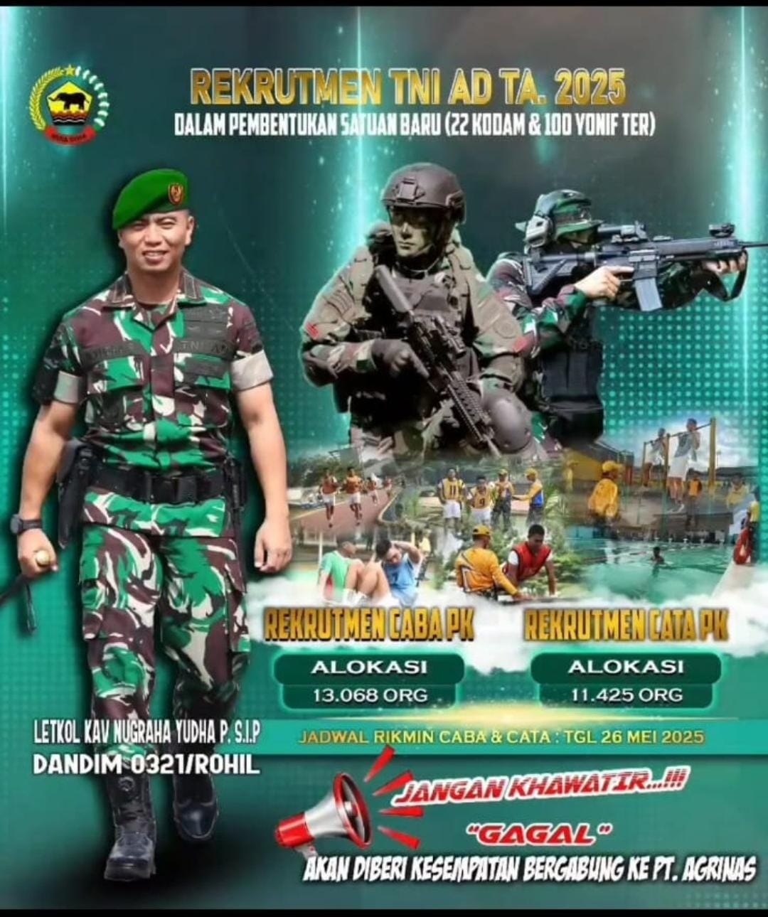 Kodim 0321 Rokan Hilir Gandeng Diskominfotiks, Publikasikan Rekrutmen TNI AD 2025 Lewat Videotron Pemkab