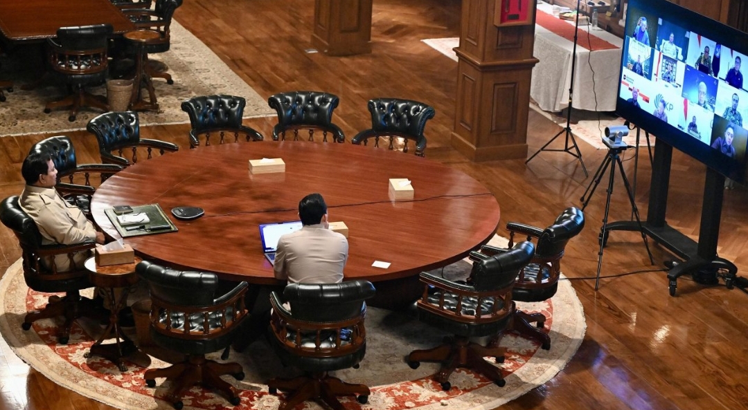 Presiden Prabowo Pimpin Rapat Terbatas Virtual Bahas Strategi Nasional