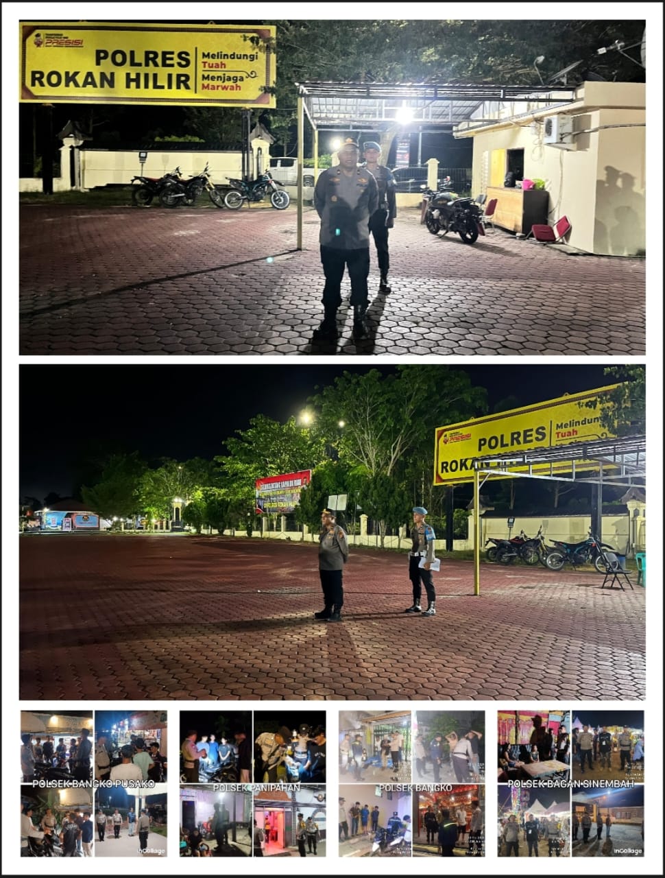 *Cegah Premanisme, Polres Rohil dan Polsek Jajaran Serentak KRYD Patroli Blue Light*