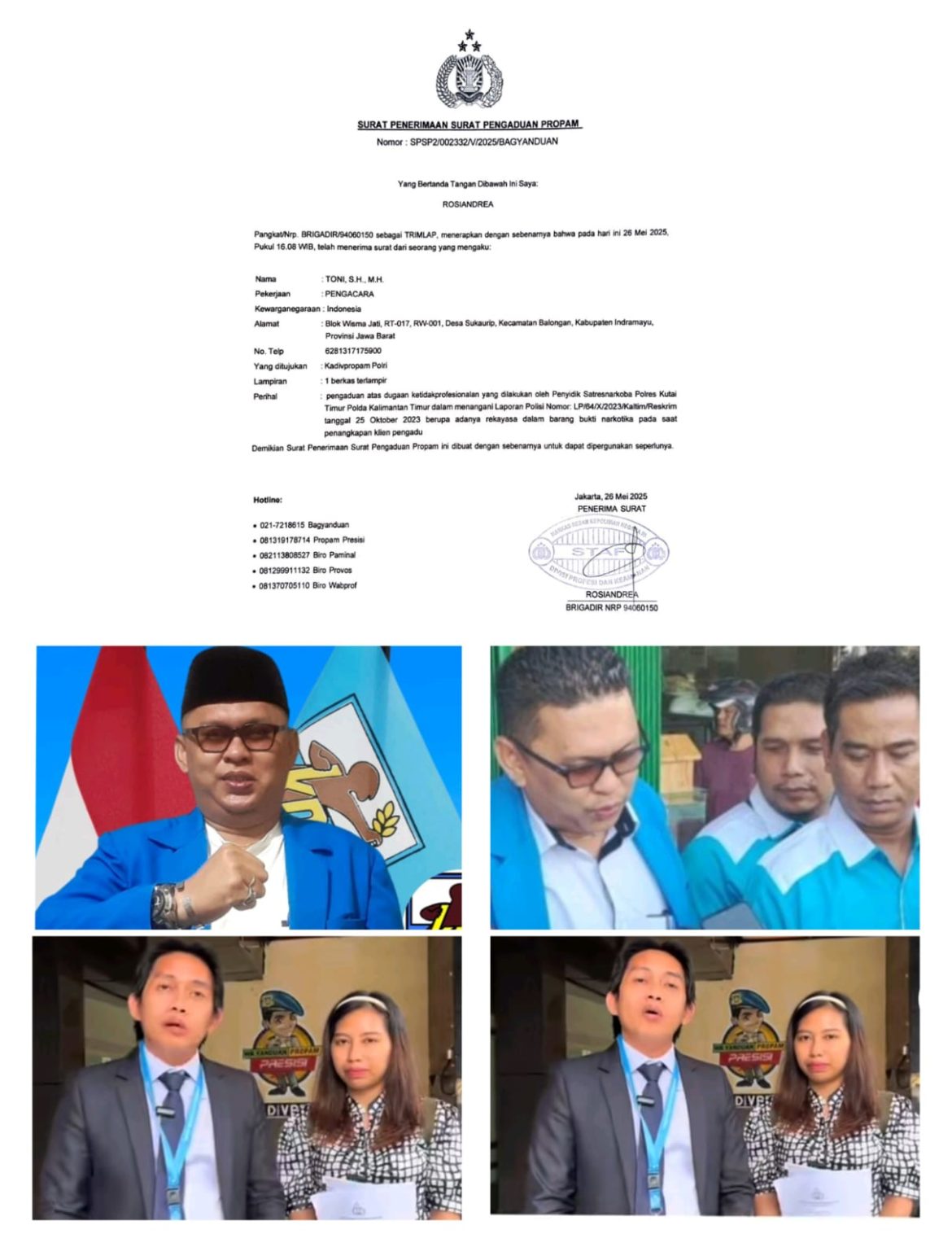 Ketua KNPI Riau dan Relawan Prabowo Gibran Dukung Upaya Hukum Pengacara Toni RM Soal Rekayasa Kasus ini