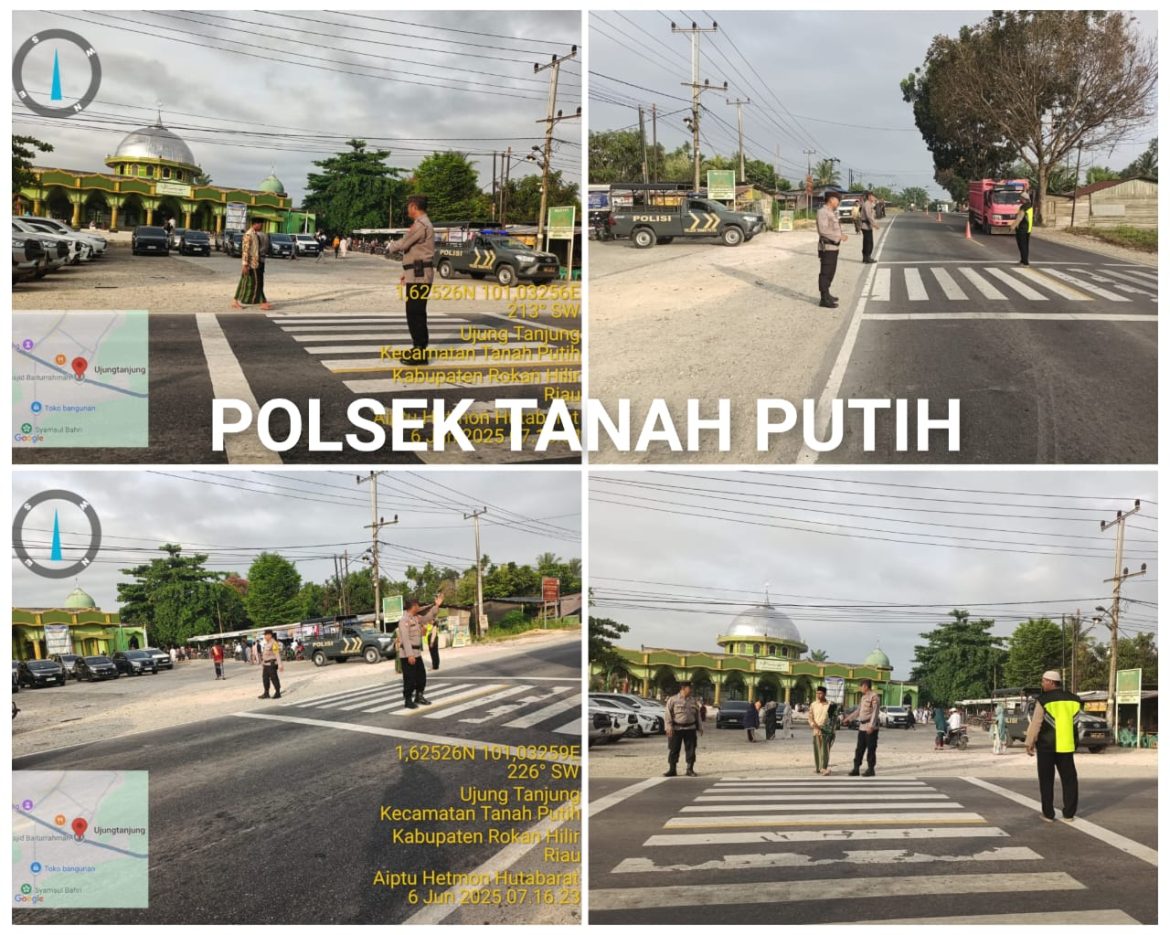 Polres Rohil bersama Polsek Jajaran, Pengamanan Shalat Id 1446 H, Situasi Aman dan Kondusif 