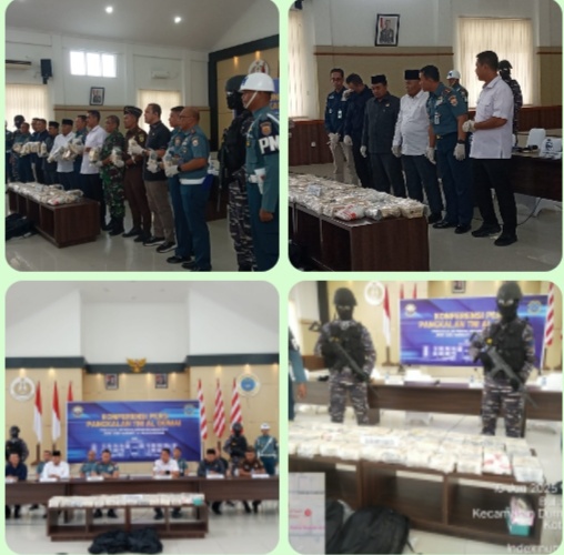 Pangkalan TNI AL (Lanal) Dumai berhasil menggagalkan penyelundupan narkotika jenis sabu sebanyak 44 bungkus seberat 48,54 kg