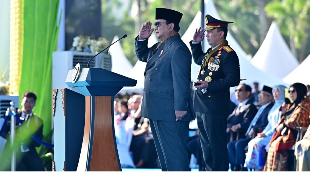 Presiden Prabowo Pimpin Upacara Peringatan ke-79 Hari Bhayangkara di Monas