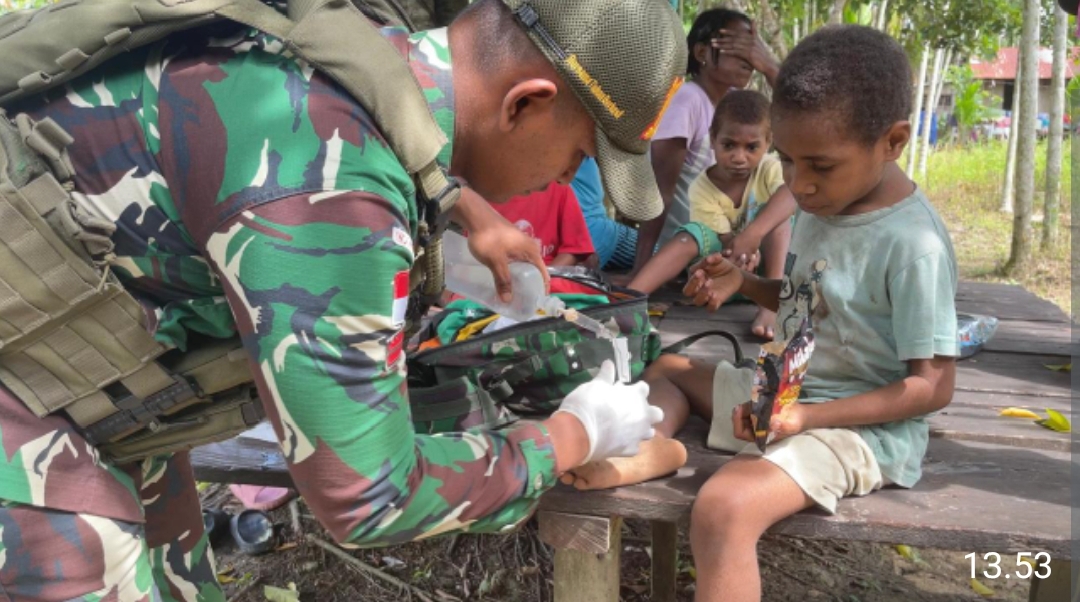 *TNI Hadirkan Senyum dan Harapan: Satgas Yonif 131/Brs Gelar Pelayanan Kesehatan Gratis di Kampung Koya*