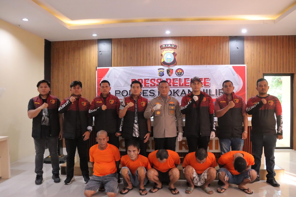 *Komitmen Tindak Pengrusakan Hutan dan Pembakaran Hutan dan Lahan, Polres Rohil Amankan 5 Tersangka di 5 TKP*