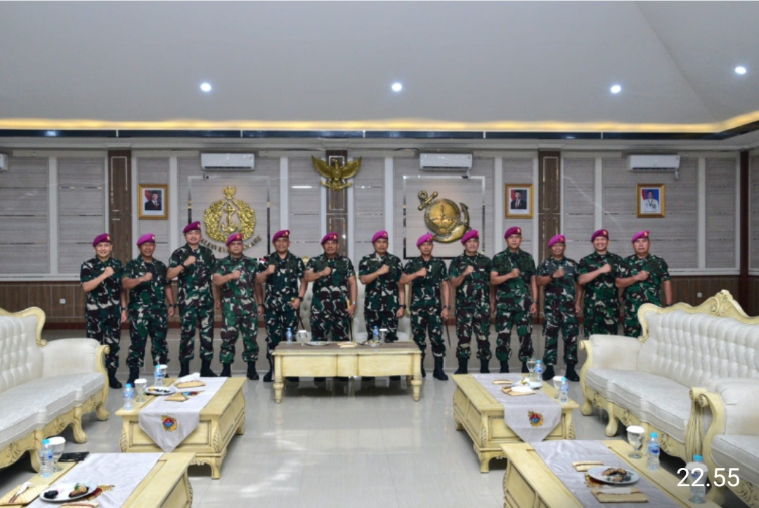 Danpasmar 1 Laporkan Kenaikan Pangkat Brigjen TNI (MAR) Kepada Pangkormar