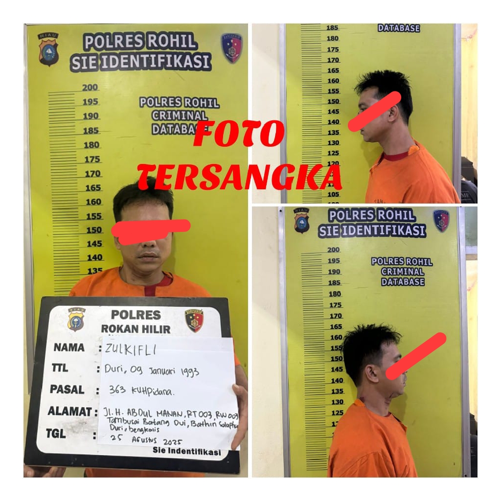 Beraksi di Teluk Berembun, Spesialis Pelaku Curat Dibekuk Sat Reskrim Polres Rohil di Duri 