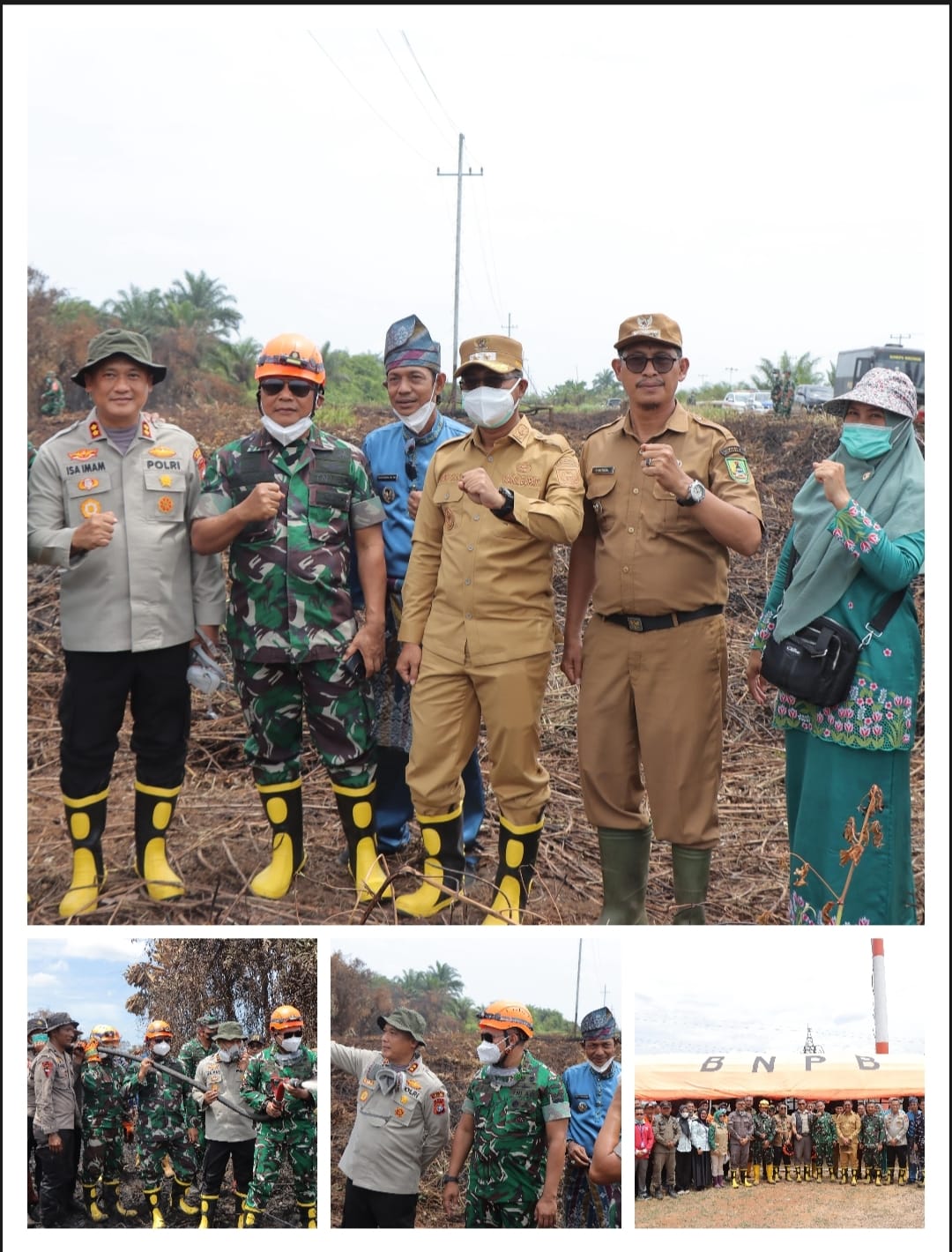 Kapolres Rohil bersama Forkopimda Sambut Kunjungan Pangdam I /BB Tinjau Karhutla di Kubu 
