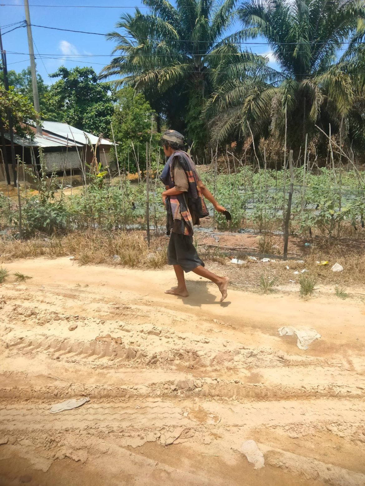 ODGJ Berkeliaran di Menggala Jungtion, Resahkan Warga Sebab Suka Pegang Parang 