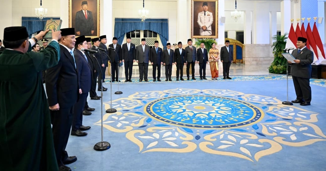 Presiden Prabowo Lantik Dua Menteri dan Tiga Wakil Menteri Kabinet Merah Putih