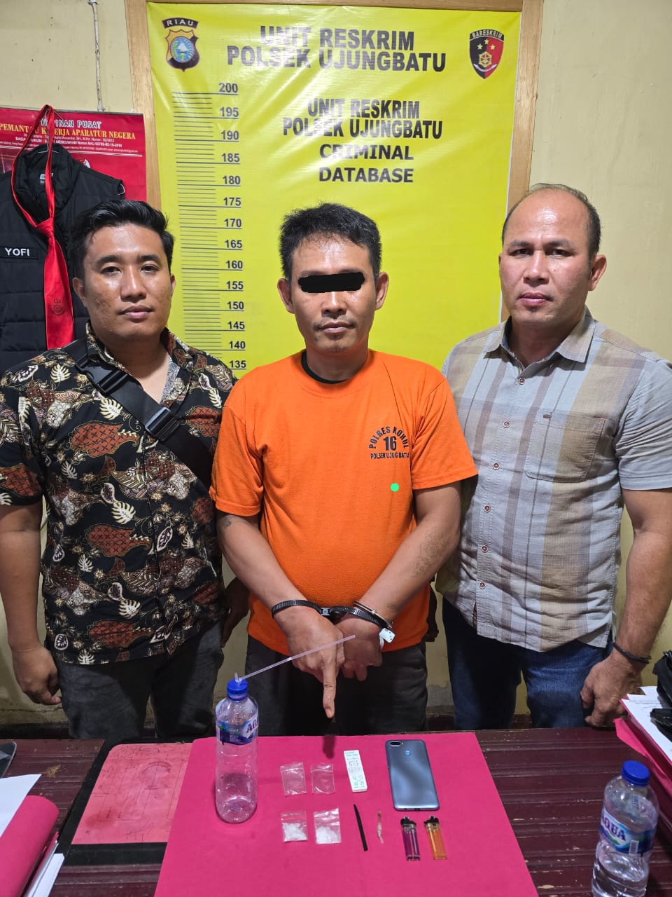 Polsek Ujung Batu Tangkap Bandar Narkoba, 4,80 Gram Sabu Disita