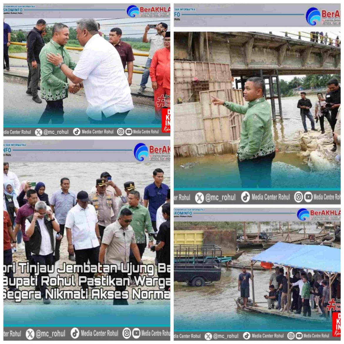 *Gubri Tinjau Perbaikan Jembatan Ujung Batu, Bupati Anton Pastikan Warga Segera Nikmati Akses Normal*