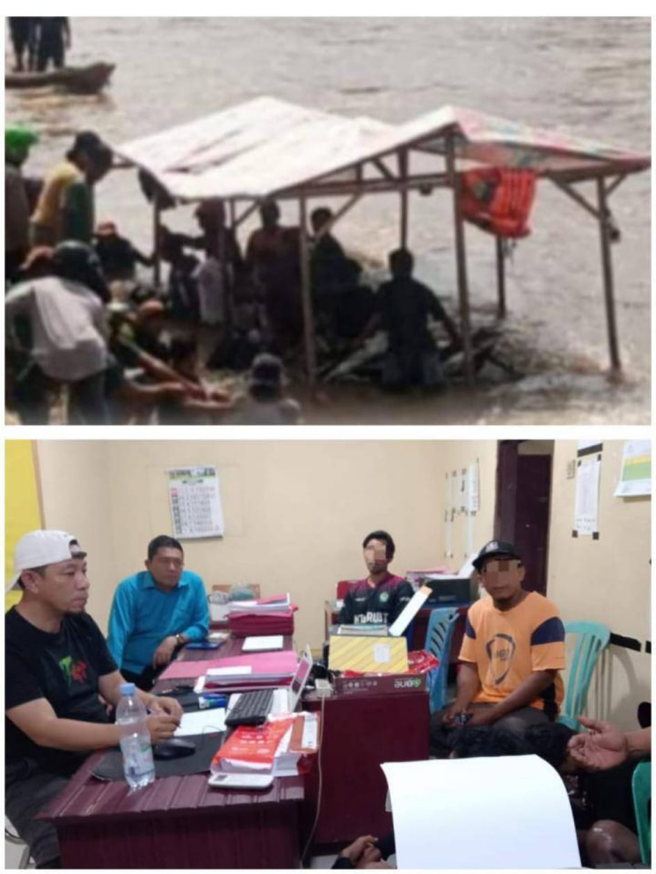 *Rakit Penyeberangan di Sungai Rokan Tenggelam, Diduga Karena Melebihi Muatan*