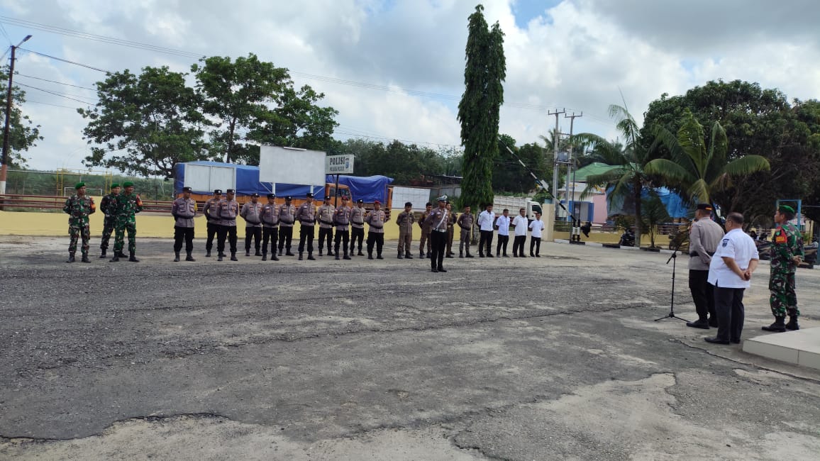 Polres Rokan Hilir Gelar Apel Kesiapsiagaan Banjir Serentak di 13 Polsek Jajaran