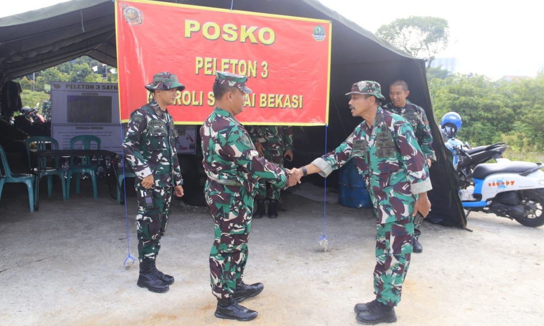Tinjau Kesiapan Lapangan, Asintel Pasmar 1 Kunjungi Posko Satgasker Patroli Sungai Marinir