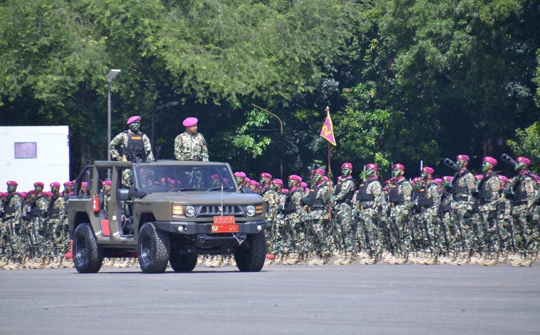 Danpasmar 1 Pimpin Prajuritnya Ikuti UpacaraHUT Ke-80 Korps Marinir