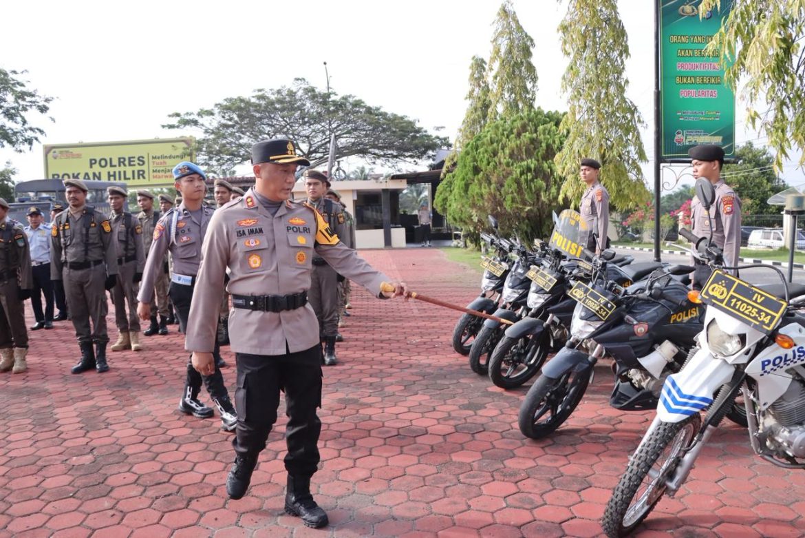 POLRES ROKAN HILIR GELAR APEL PASUKAN OPERASI ZEBRA LANCANG KUNING 2025