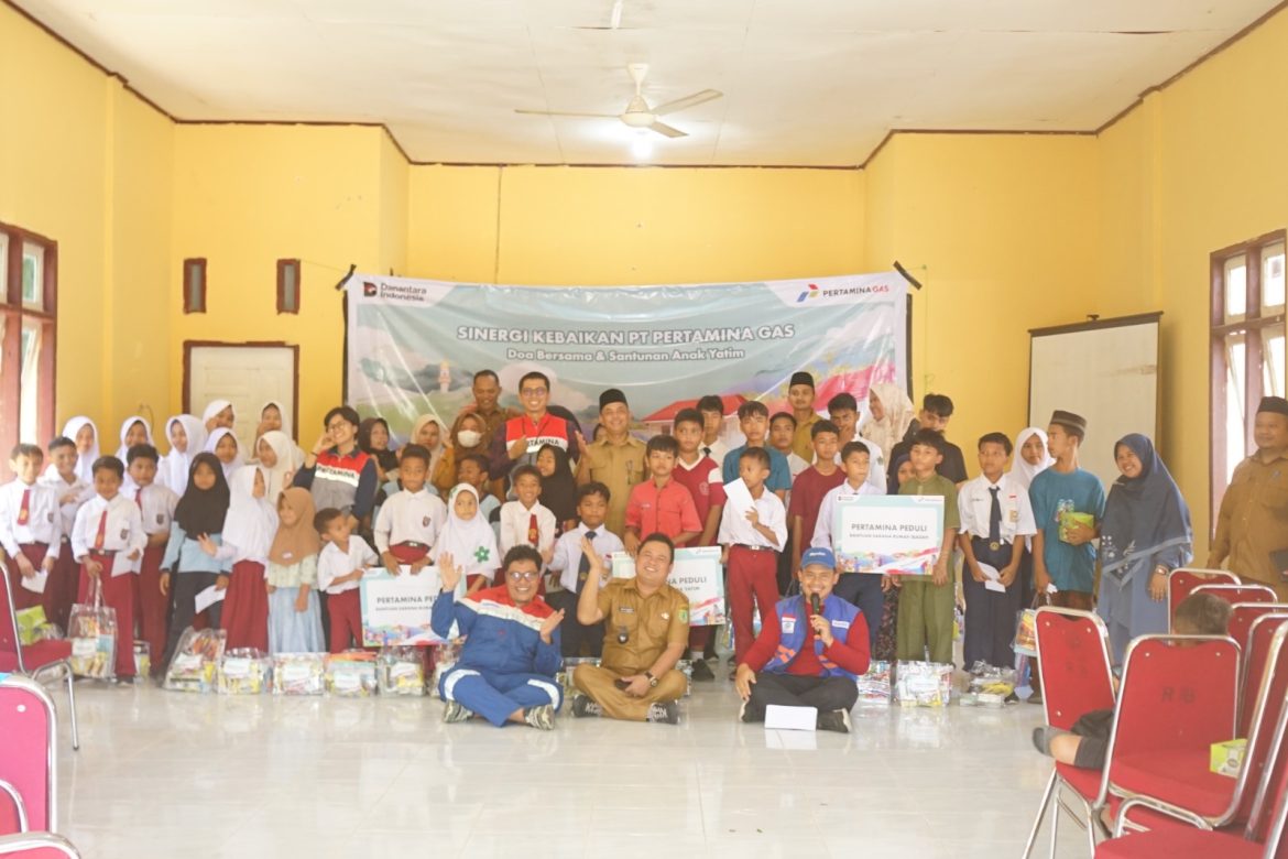Pertamina gas bersama DT peduli Salurkan bantuan melalui program CSR di kepenghuluan Rantau bais