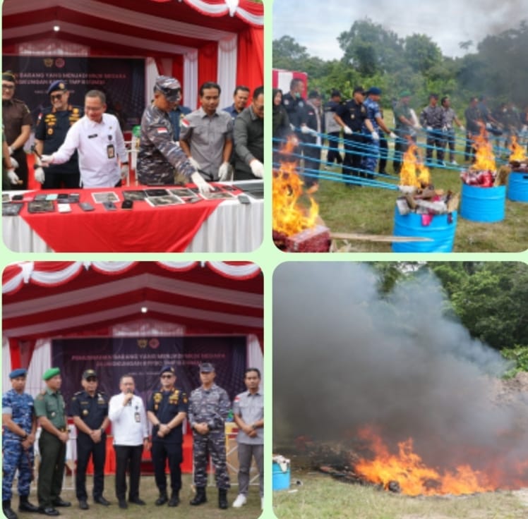 KPPBC Dumai Melakukan Kegiatan  Pemusnahan Barang Ilegal Demi Perlindungan Negara