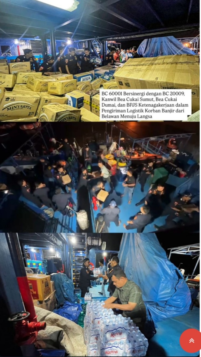 Bea Cukai Dumai Beri Bantuan Kemanusiaan Untuk Masyarakat Terdampak Bencana Alam