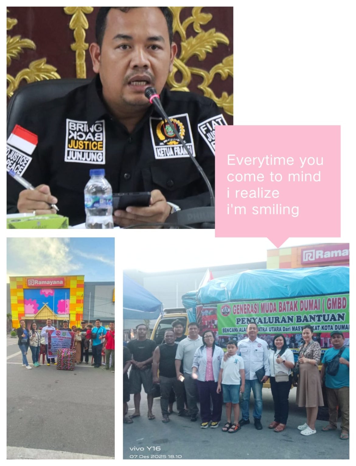 DPRD Kota Dumai, Junjung Mangatas Simorangkir Peduli Terhadap Generasi Muda Batak Dumai Salurkan Bantuan untuk Korban Bencana Banjir di Tapanuli Raya, SUMUT. 