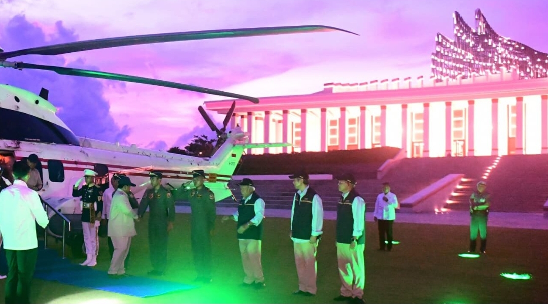 Presiden Prabowo Tiba di IKN, Tinjau Progres Pembangunan