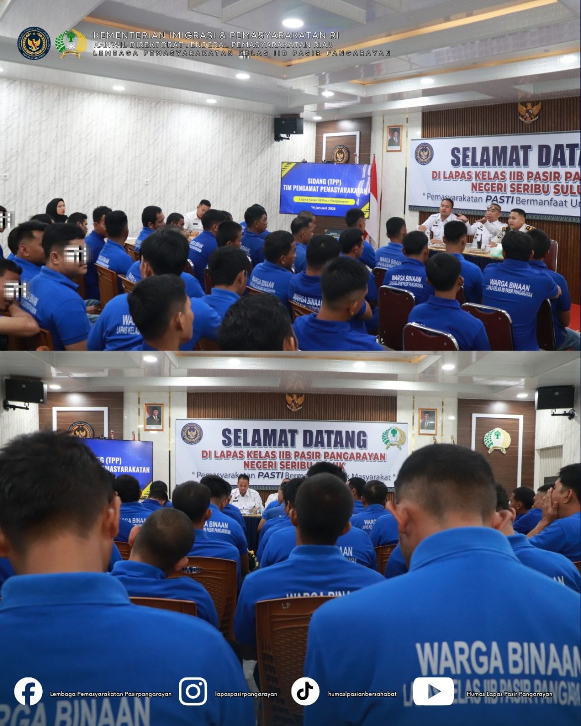 Optimalkan Pembinaan, Lapas Pasir Pangarayan Laksanakan Sidang TPP