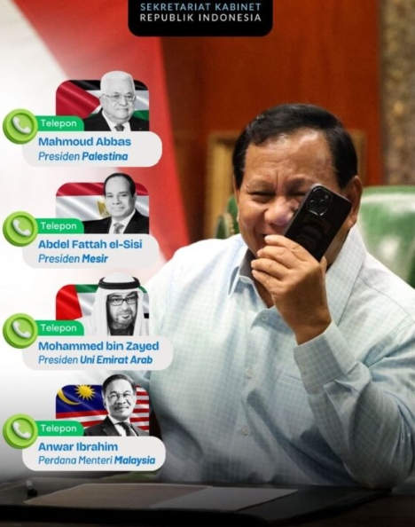 Seskab Teddy: Presiden Prabowo Telepon Presiden Palestina, Sampaikan Ucapan Idulfitri dan Perkuat Solidaritas