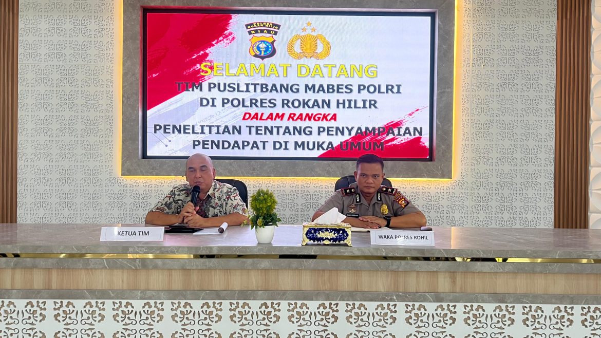 Evaluasi dan Perkuat SOP Pengamanan Aksi, Tim Puslitbang Polri Laksanakan FGD di Polres Rohil