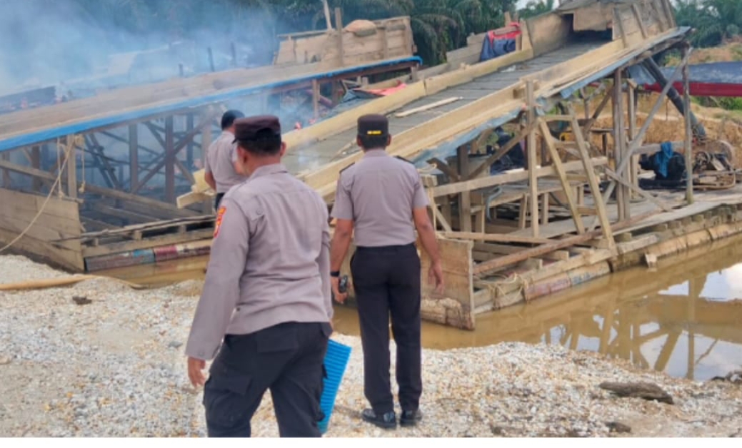 Polda Riau Konsisten Tindak PETI, Enam Rakit Tambang Ilegal Diamankan di Kampar Kiri