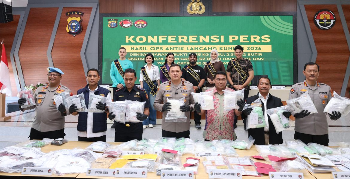 *Polda Riau Komitmen Perang Lawan Narkoba, 557 Tersangka Diamankan dalam Operasi Antik LK 2026*