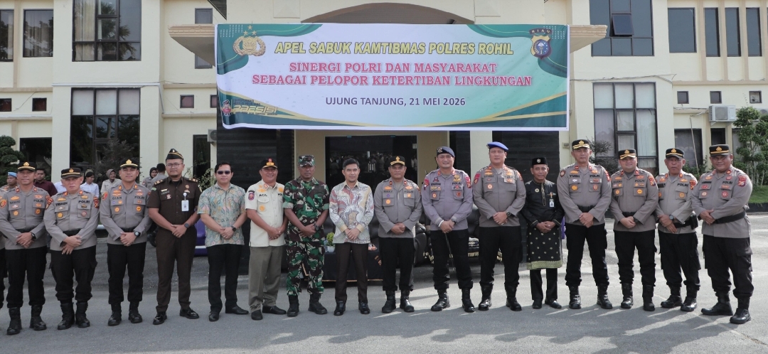 Polres Rokan Hilir Gelar Apel Bersama Sabuk Kamtibmas Tahun 2026, Perkuat Sinergi Jaga Keamanan Daerah