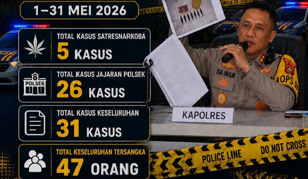 Polres Rokan Hilir Ungkap 31 Kasus Narkoba Selama Mei 2026, Kapolres: Komitmen Selamatkan Generasi Bangsa dari Bahaya Narkotika