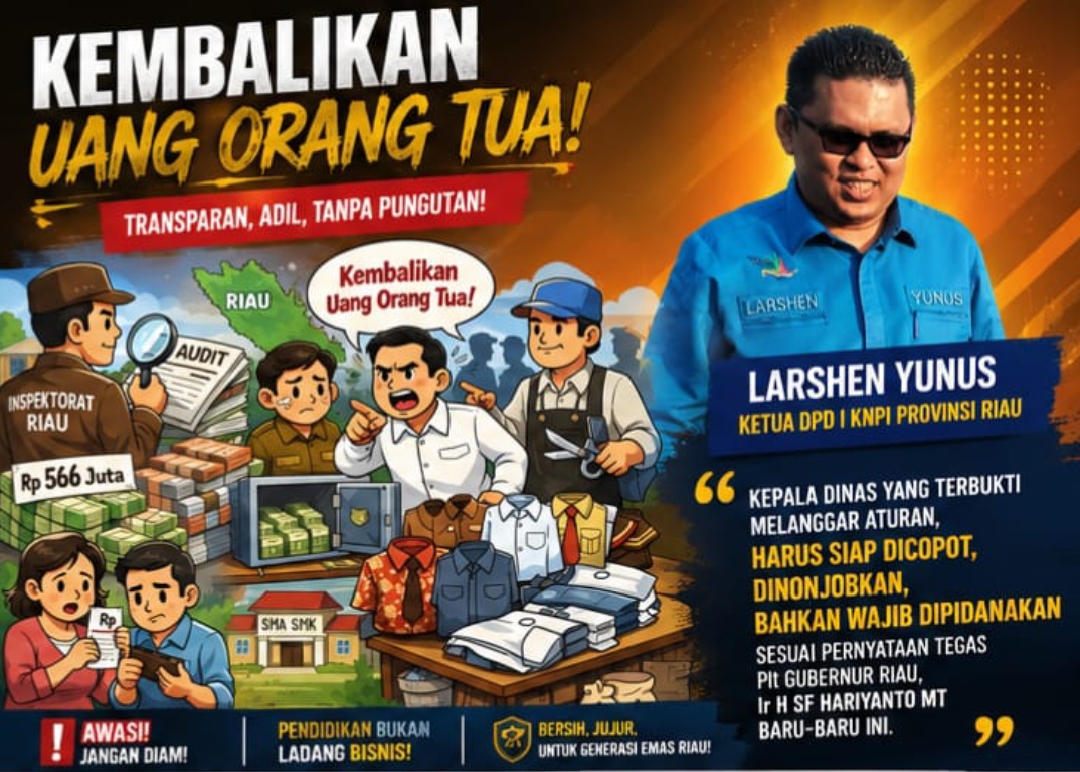 Ketua KNPI Riau Dukung Ketegasan SF Hariyanto, Larshen Yunus: “Pejabat yang Langgar Aturan Harus Dicopot dan Dipidana”