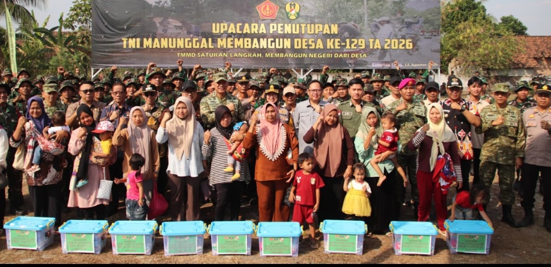 TMMD ke-129 Lampung Utara Ditutup, 100 Persen Sasaran Tuntas