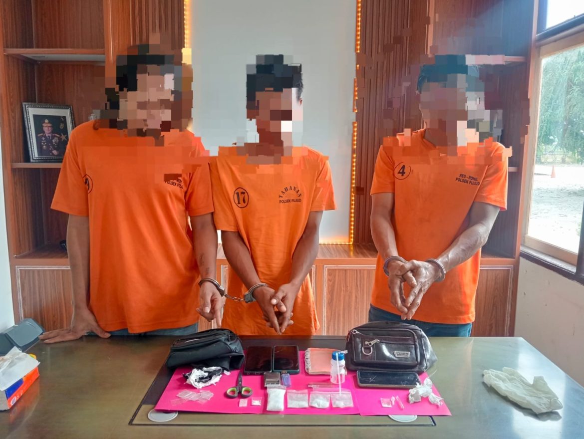 Wow!Polsek Pujud Ungkap Peredaran Sabu 40 Gram, Tiga Orang Ditangkap