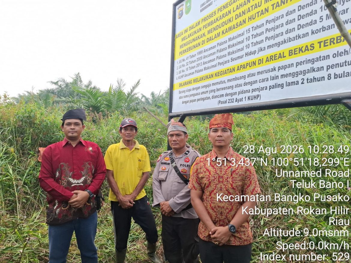 Cegah Karhutla, Polsek Bangko Pusako Patroli dan Cek Plang Larangan Membakar Lahan