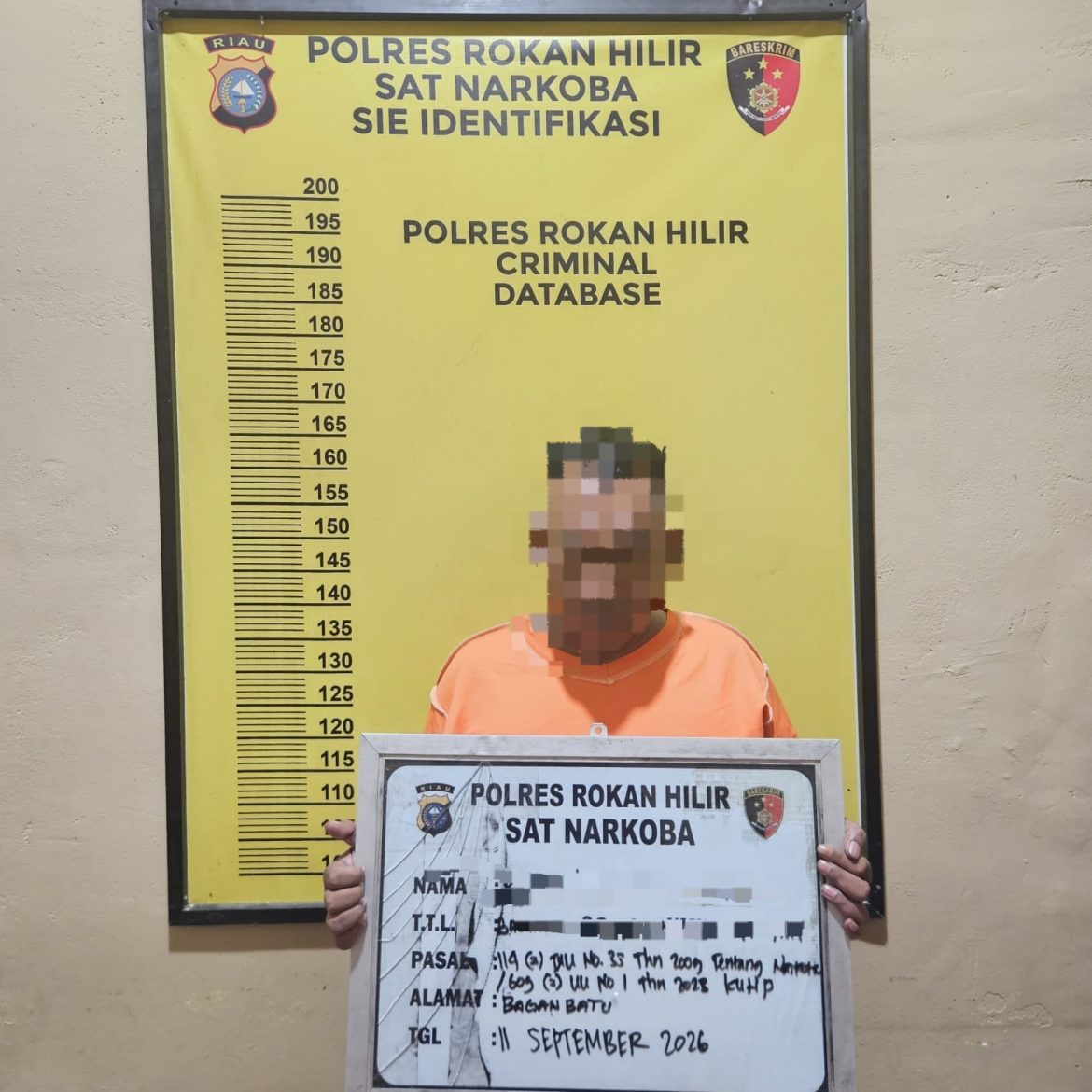 Polres Rohil Ungkap 92,88 Gram Sabu, 1 Pria Ditangkap