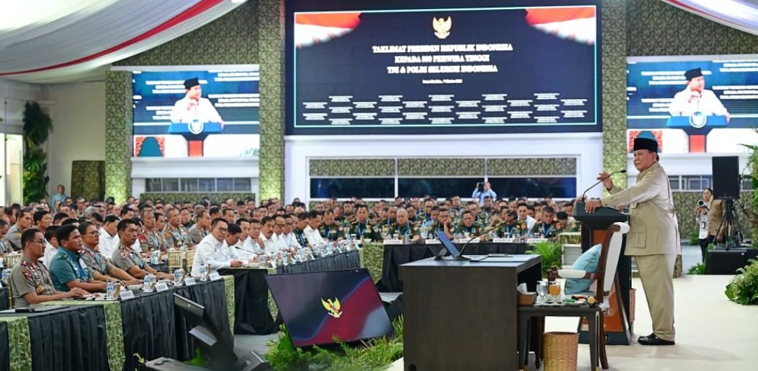 Presiden Prabowo Sampaikan Taklimat kepada 800 Perwira Tinggi TNI-Polri