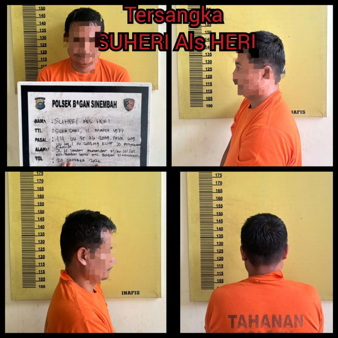Berkat Laporan Warga, Polsek Bagan Sinembah Bekuk Pengedar Sabu — 3,7 Gram Disita