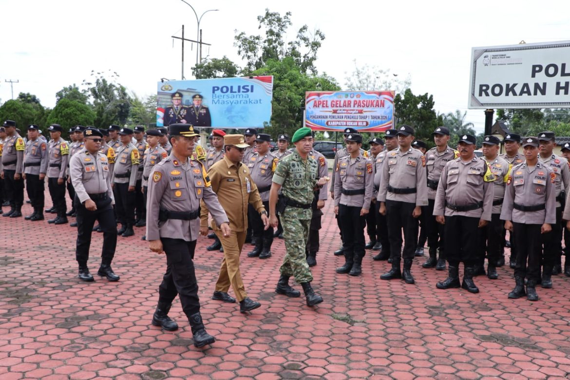 Gelar Pasukan Pengamanan Pilpeng Serentak 2026, Kapolres Rohil: Jaga Netralitas Mutlak, Proses Harus Jujur dan Demokratis